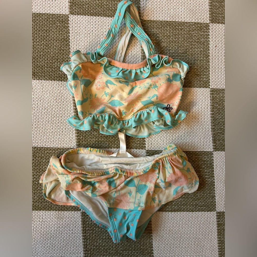 Matilda Jane polka dot floral two piece swim girls size 6